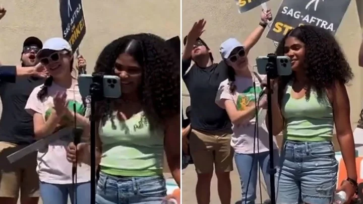 Cast of iCarly belt out theme song while on actors' strike picket line