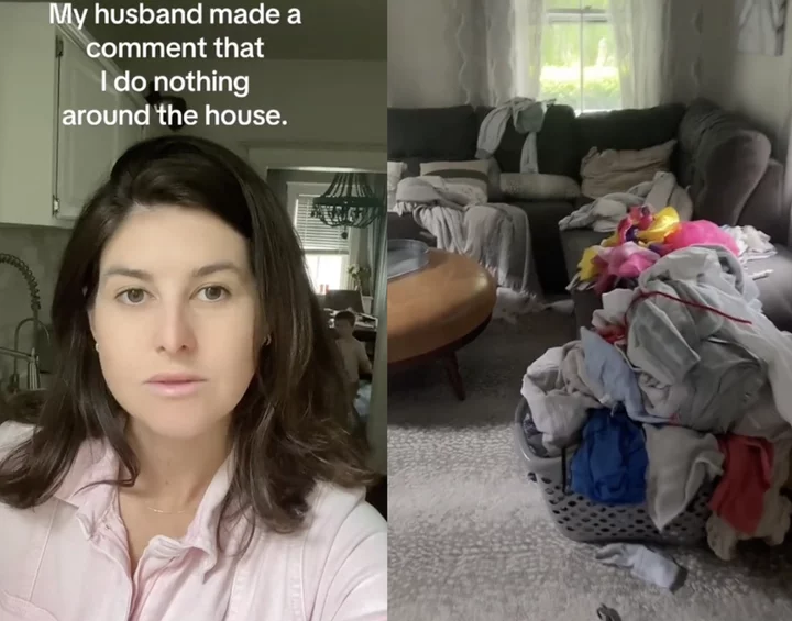 A mother refused to do housework after husband said she does ‘nothing’ around the home. The results say it all