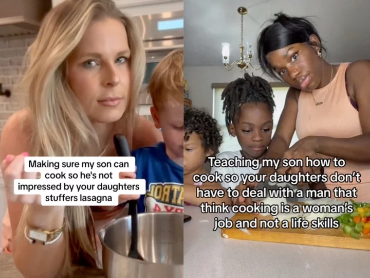 ‘Boy moms’ receive backlash for teaching sons how to cook - but for the wrong reason