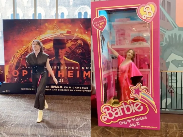 Woman goes viral with custom-made ‘Barbenheimer’ outfit for double-feature: ‘Flawless’