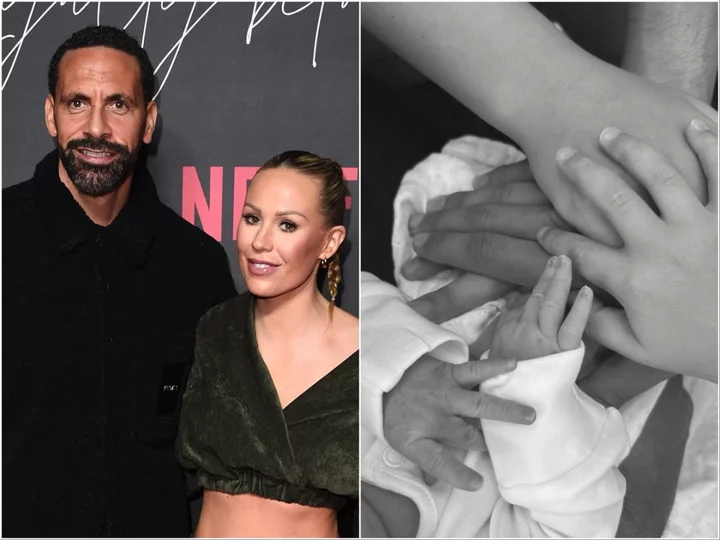 ‘Our strong little girl’: Kate Ferdinand gives birth to second child with husband Rio Ferdinand and reveals sweet name