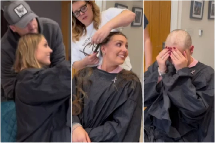 Strictly’s Amy Dowden shares ‘hardest step’ of cancer journey as she shaves her head