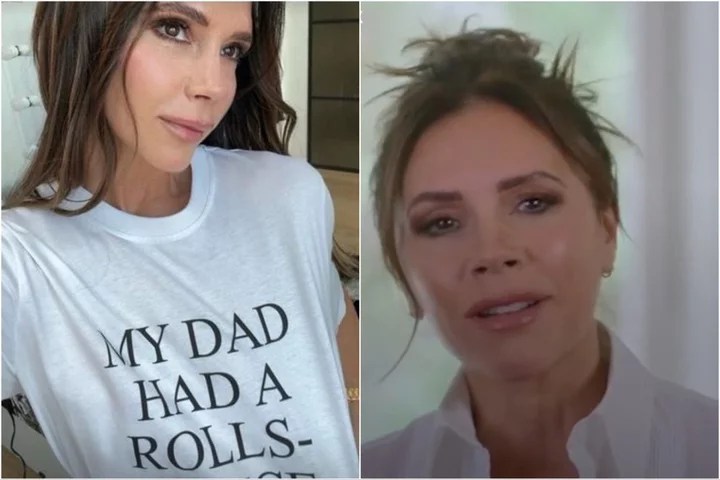 Victoria Beckham launches ‘My Dad Had A Rolls-Royce’ £110 T-shirt inspired by viral ‘working class’ claim