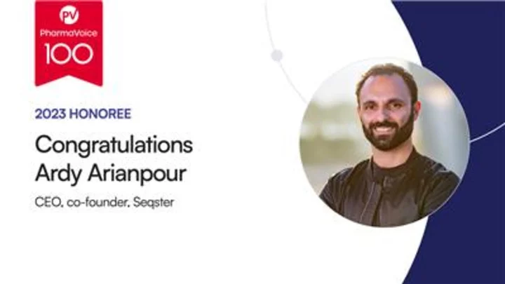 SEQSTER CEO Ardy Arianpour Named to PharmaVoice 100 for Innovation in Life Sciences