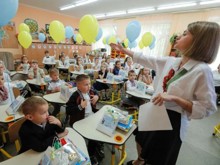 In wartime Ukraine, going back to school means preparing for air raids and huddling in shelters