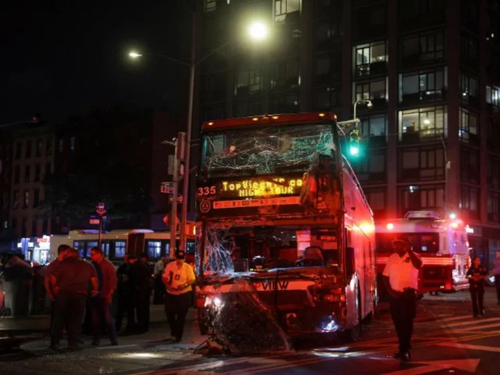 Dozens injured after a double-decker bus and a city bus collide in Manhattan, officials say