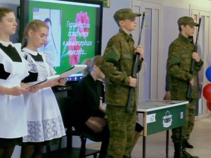 This soldier died in Ukraine. Now his face is on a desk to inspire Russian schoolchildren