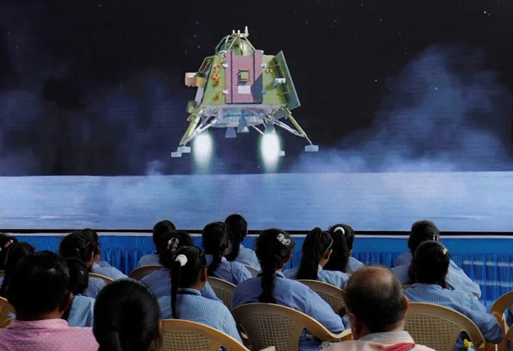 Chandrayaan-3 rover rolls onto moon's surface as ecstatic India celebrates