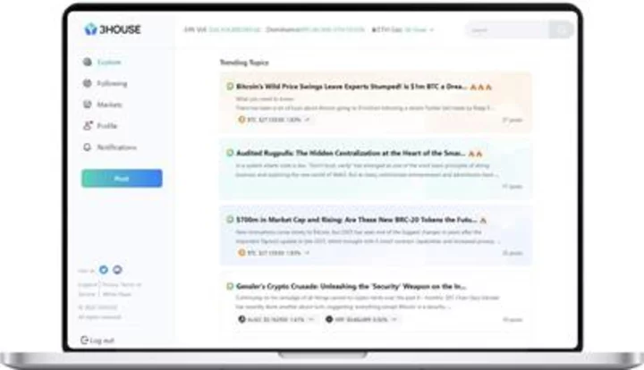 3HOUSE.io Launches Upgraded Platform with New Trending Topics Feed and Portfolio Tracking Tools