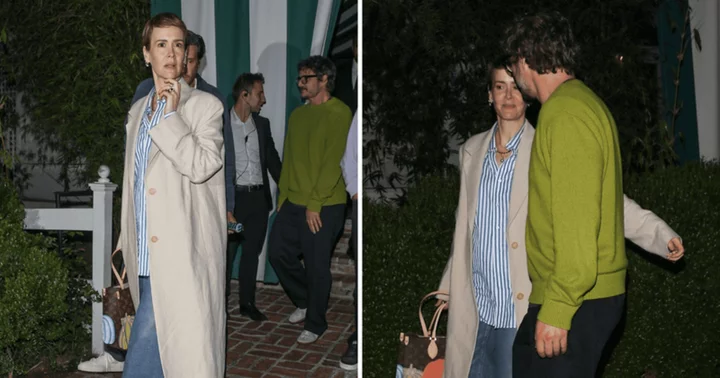 Close pals Sarah Paulson and Pedro Pascal share affectionate hug leaving LA dinner event