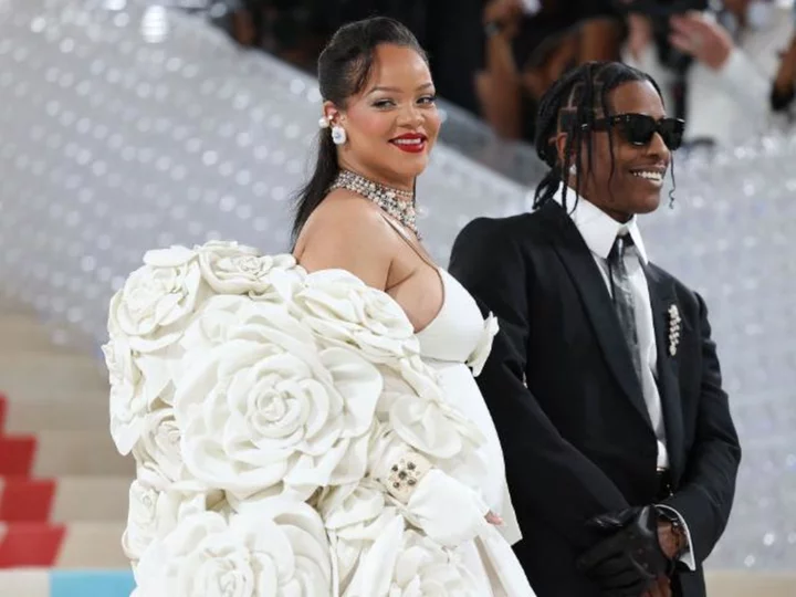 Rihanna and A$AP Rocky pose for family photos with new baby