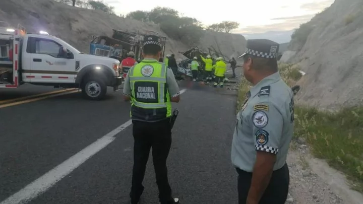 Mexico bus crash: 15 migrants killed as bus collides with trailer