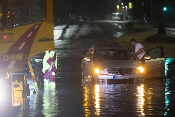 Storms and heavy rain flood roads, block railway lines in Germany