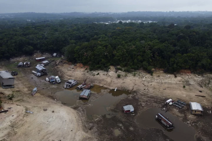 In Brazil's Amazon, rivers fall to record low levels during drought