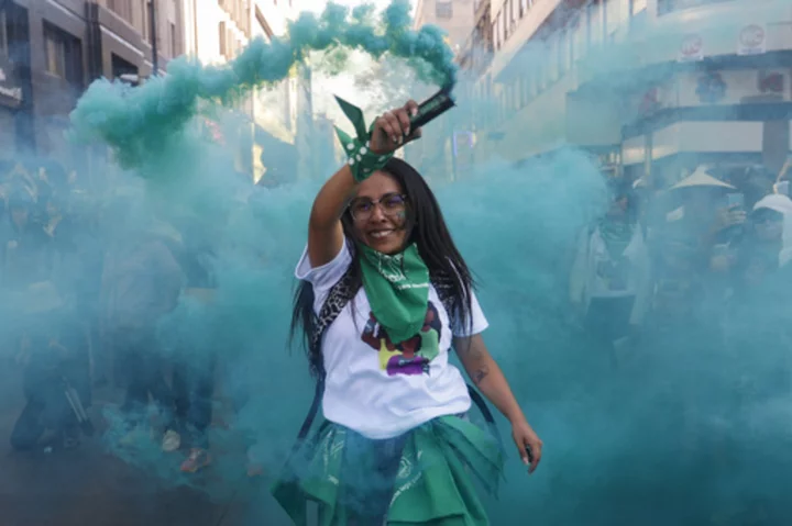 Thousands of women march in Latin American cities calling for abortion rights