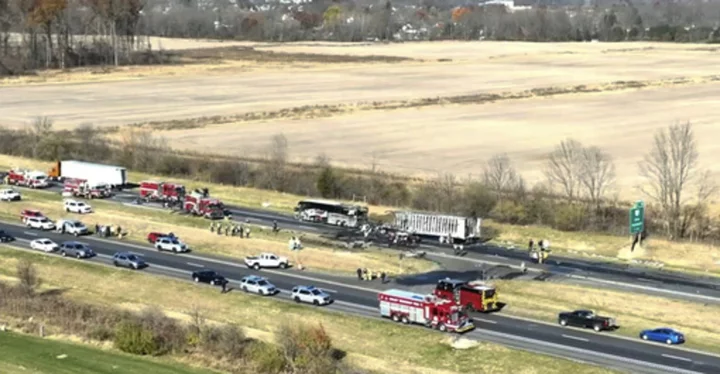 3 dead, 15 hospitalized when bus carrying students and truck crash on Ohio highway, officials say