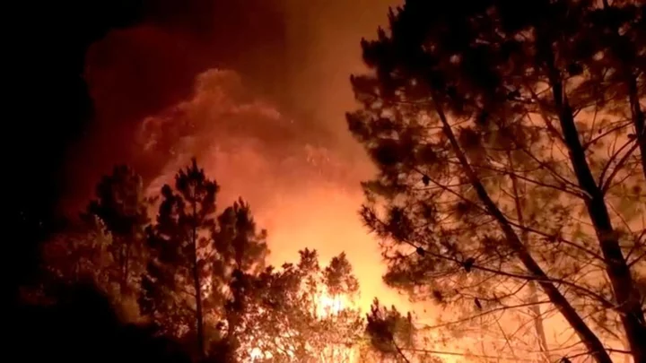 Villagers evacuated as wildfire ravages woodlands in western Spain