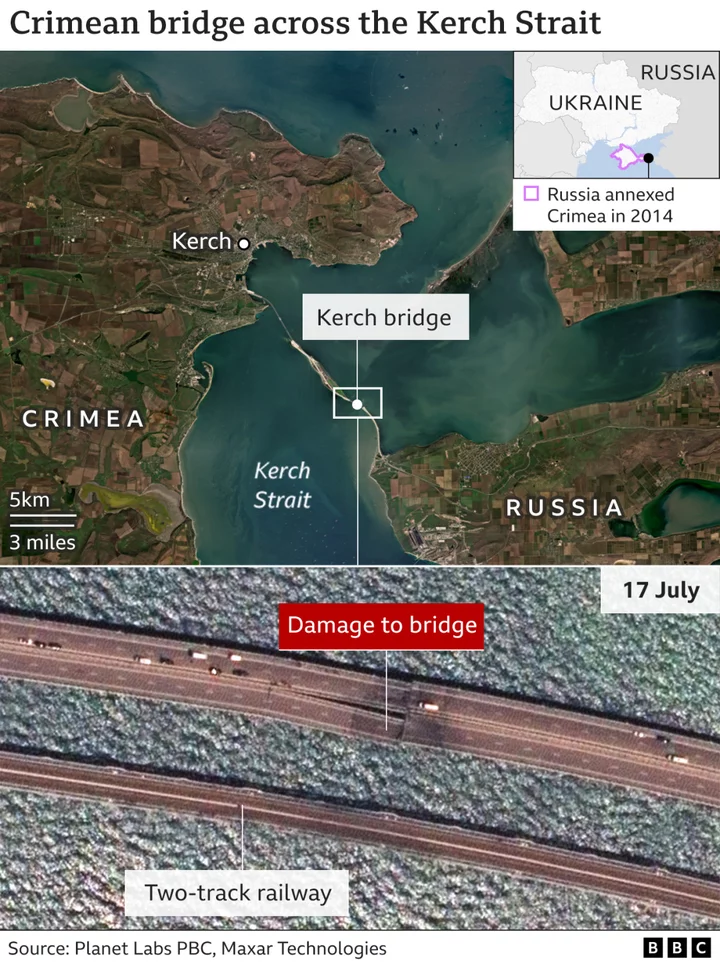 Ukraine war: Russia says Crimean bridge partially open to cars again