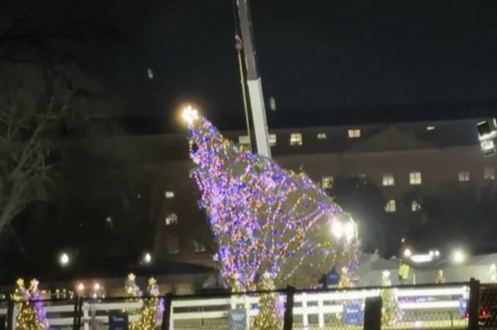 Biden lights the National Christmas Tree, taking his turn to bring holiday spirit to Washington