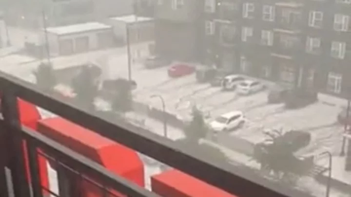 Incredible Video of Thick Hail, Flooding Hitting Denver