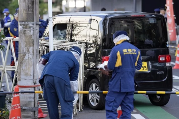 A car struck a barricade near the Israeli Embassy in Tokyo. Police reportedly arrested the driver