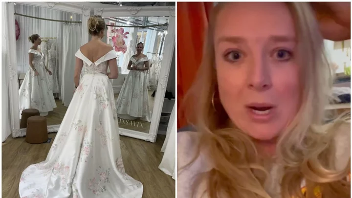 Unedited 'glitch in the Matrix' wedding dress photo horrifies Instagram