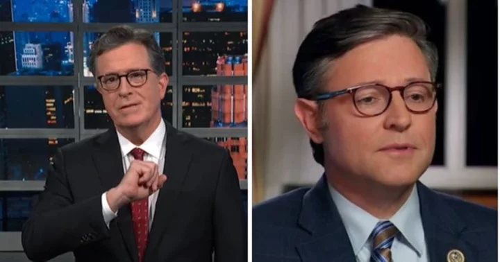 Stephen Colbert roasts Speaker Mike Johnson for his attempts to bring 'Bible worldview' into governance