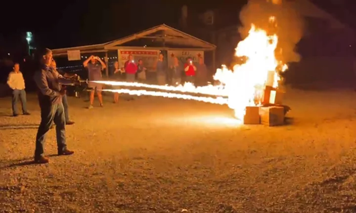 A flamethrower and comments about book burning ignite a political firestorm in Missouri