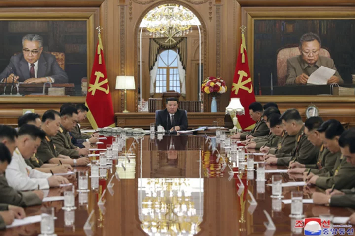 North Korean leader Kim calls for his military to sharpen war plans as his rivals prepare drills