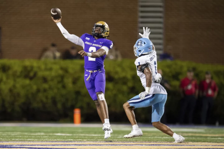 No. 25 James Madison wins 11th in a row, holding off Old Dominion 30-27