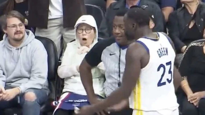 Kings Fan Grows Progressively More Horrified by What Draymond Green is Saying to Referee