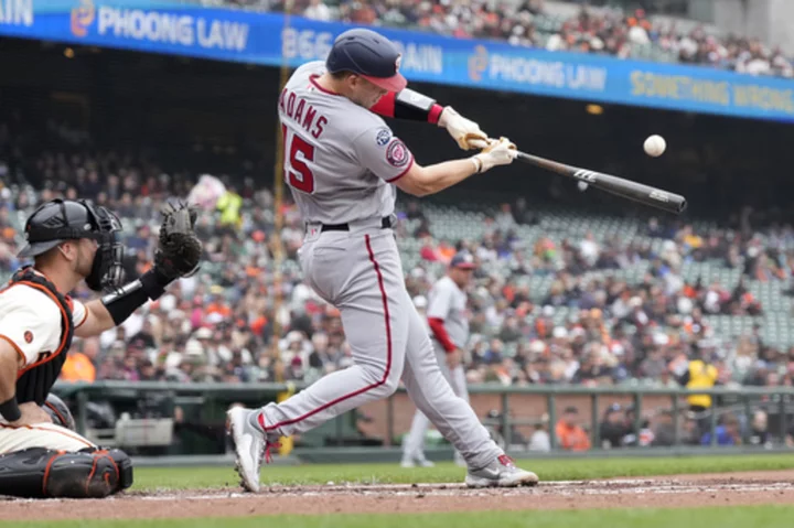 Adams, Thomas homer, Nationals beat Giants 11-6 behind Gray