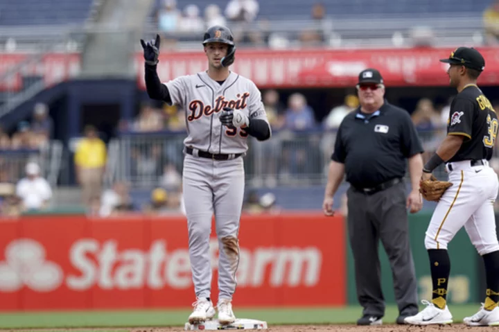 Short ties career-high with 3 RBIs, helping Tigers split 2-game series with 6-3 win over Pirates