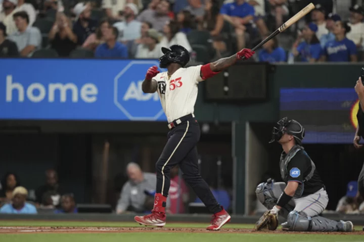 'El Bombi' hits 2 drastically different HRs and Montgomery wins debut as Rangers beat Marlins 6-2