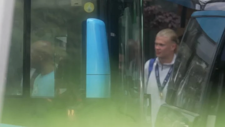 Champions League: Manchester City leave hotel after historic treble