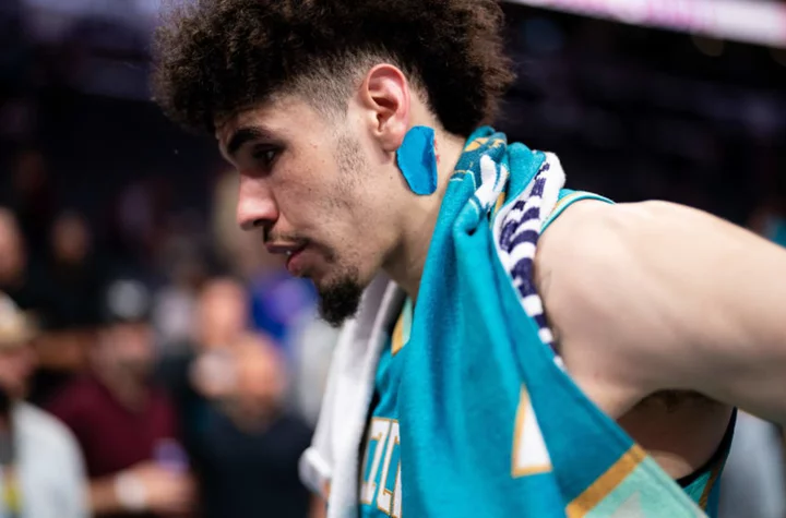 Why does LaMelo Ball wear a neck bandaid?