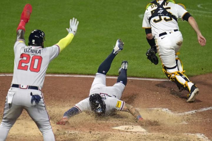 Arcia's ninth-inning double lifts Braves to 8-6 win over Pirates after Acuña leaves game early