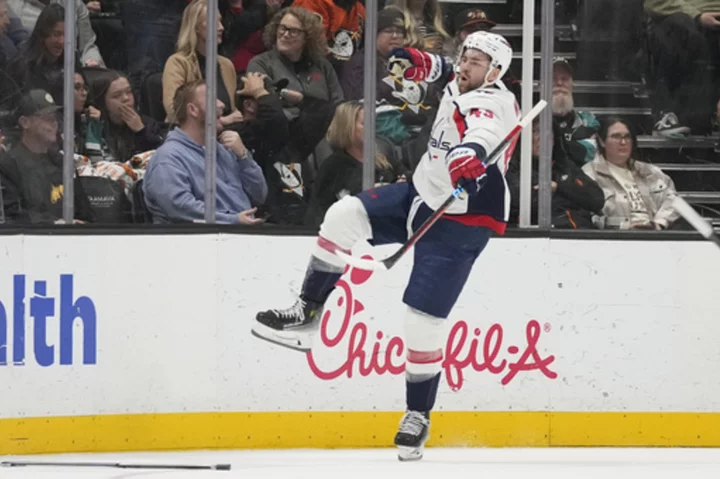 Tom Wilson's first hat trick leads Washington Capitals past slumping Anaheim Ducks 5-4