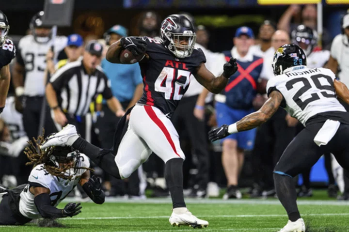 Falcons RB Caleb Huntley still recovering from Achilles injury, won't be ready for camp