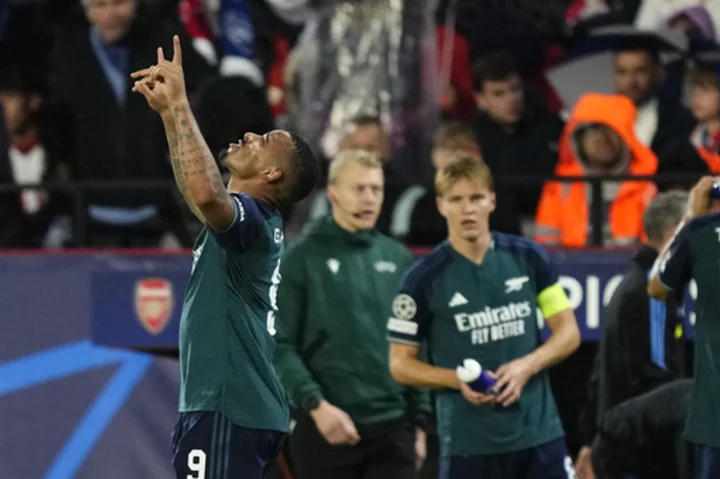 Gabriel Jesus shines for Arsenal in 2-1 win over Sevilla in Champions League