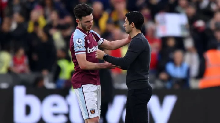 Mikel Arteta reacts to Declan Rice's move to Arsenal