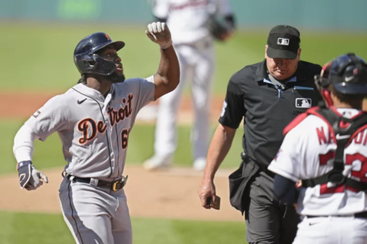 Miguel Cabrera ties Mel Ott for 11th on career RBI list, Tigers top Guardians 4-2 in 1st game of DH