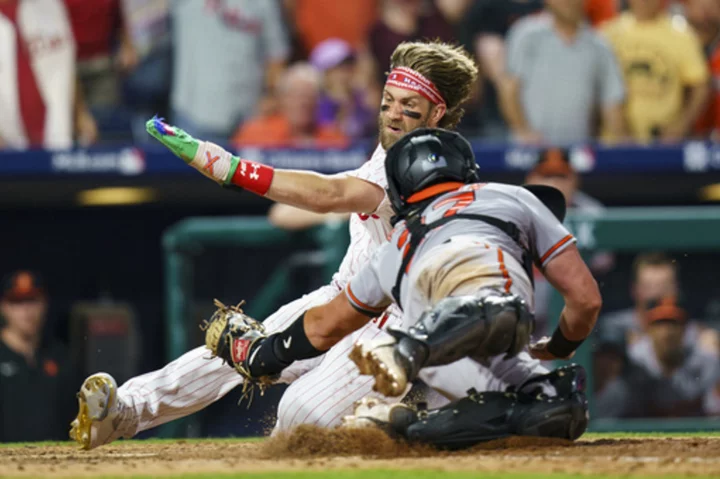 Rookie Cowser's bat, arm lift AL East-leading Orioles to 3-2 win over Phillies