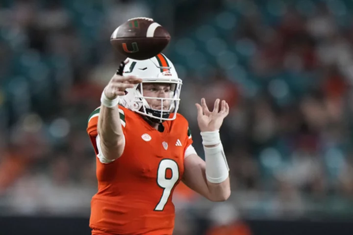 Tyler Van Dyke throws a TD on his first pass of the game, Miami beats Miami (OH) 38-3