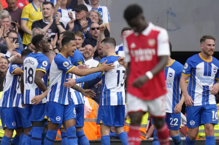 Arsenal's title hopes almost over after 3-0 loss to Brighton