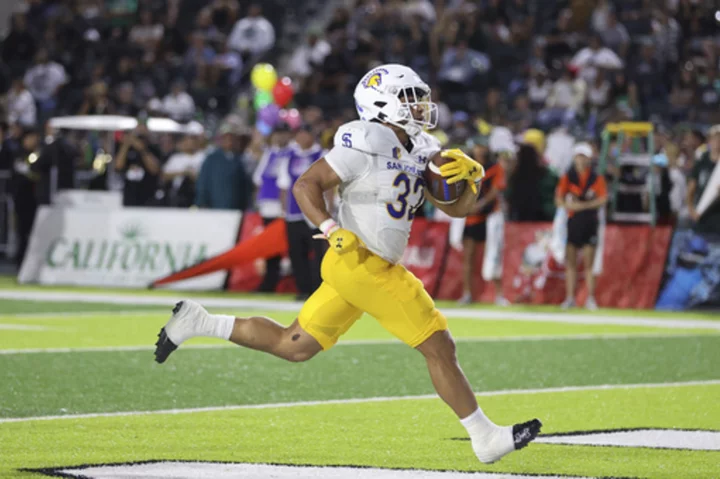 Robinson runs for 2 TDs, Cordeiro passes for 2 more as San Jose State beats Hawaii 35-0