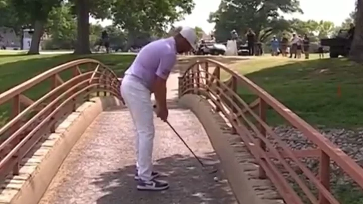 Michael Block Hits Incredible Shot From Bridge Cart Path