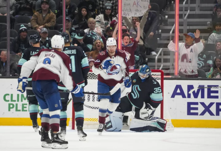 Rantanen, Colton score 2 minutes apart in second period as Avalanche beat Kraken 5-1