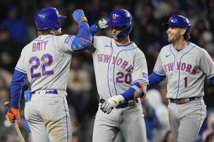 Alonso hits MLB-best 19th HR, Carrasco gets 1st win as Mets rout Cubs 10-1 to avoid sweep