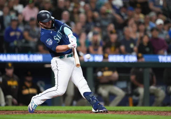 Raleigh hits go-ahead homer, Hancock shines in MLB debut as Mariners beat Padres 6-1